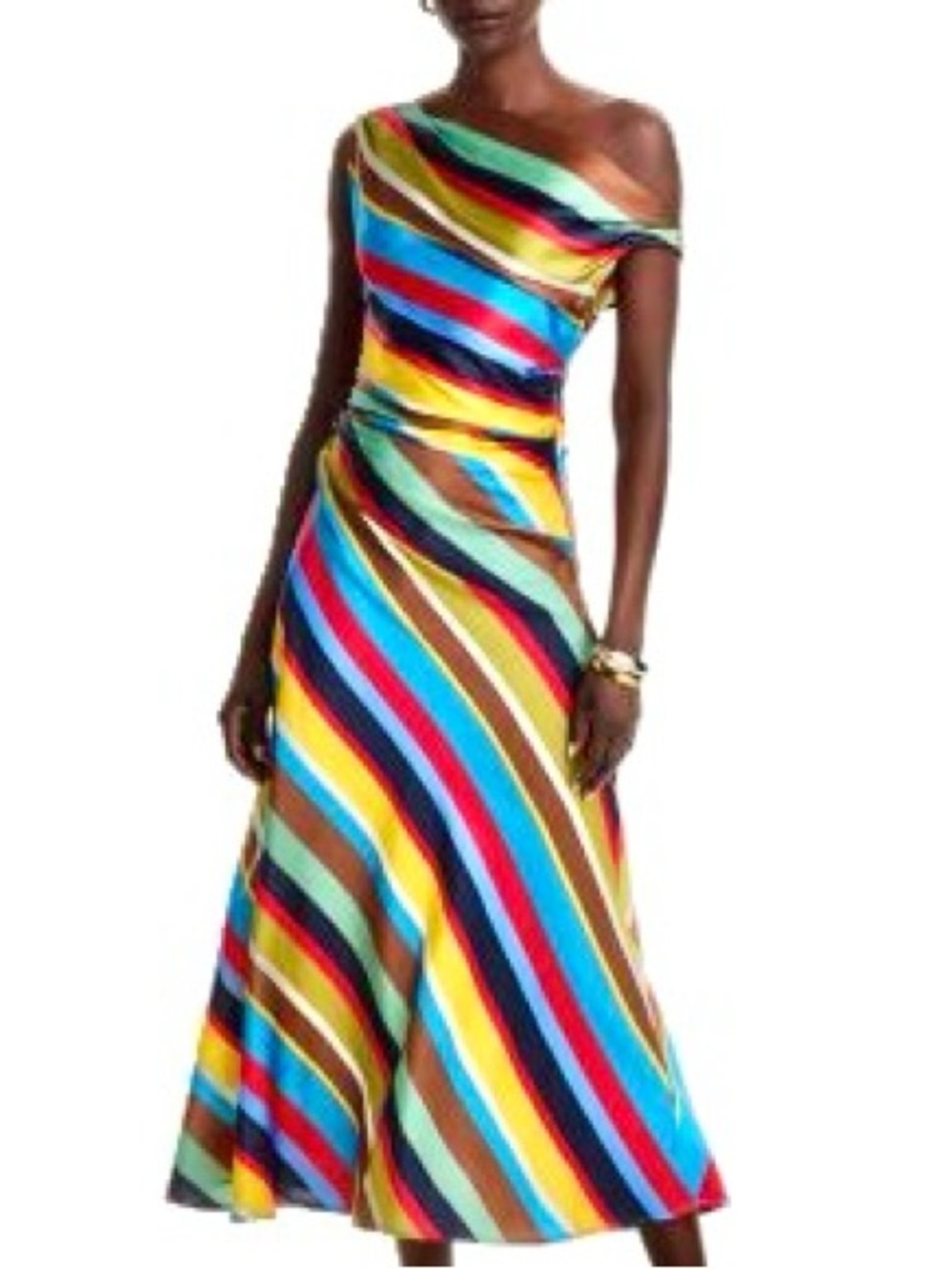 NWT Staud Phare Silk Maxi Dress Market Stripe 🌟Very Rare🌟 - Picture 7 of 16